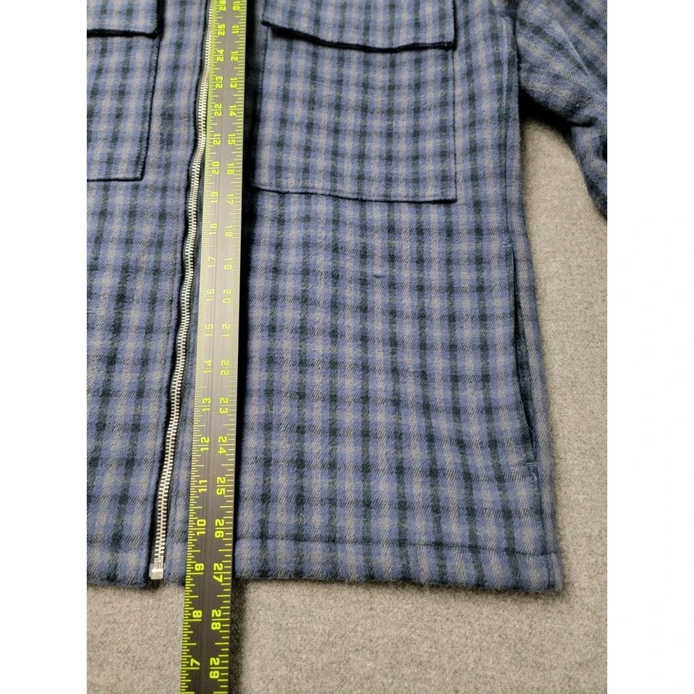 Abercrombie & Fitch Men's Plaid Jacket Blue Full Zip Lined Coat Size M
